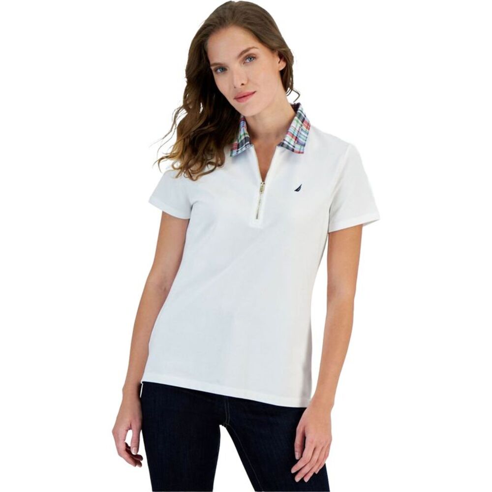 Nautica Womens Zip Collar Polo Shirt, , M, DM